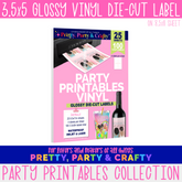 3.5x5 GLOSSY PARTY PRINTABLE VINYL DIE-CUT STICKER LABELS